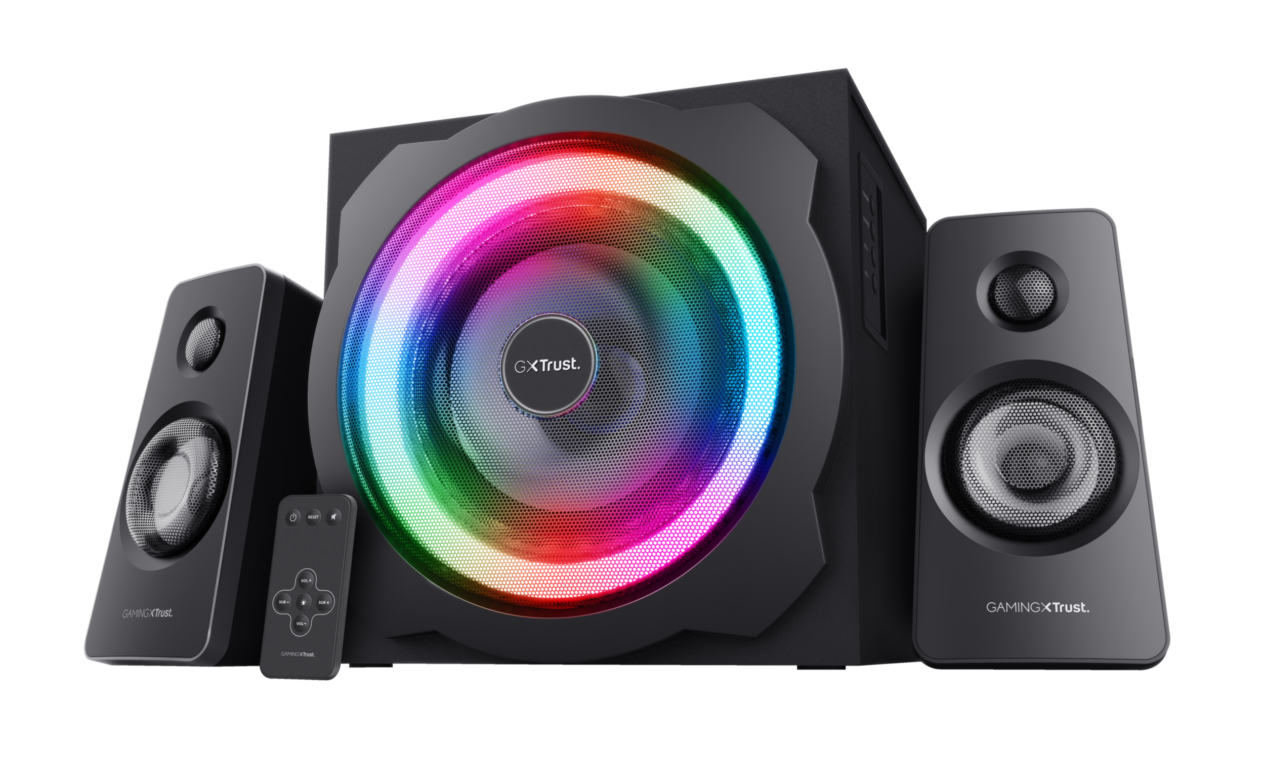 Trust GXT 629 Tytan RGB Speakerset - 2.1 speakerset – RGB-verlichting – Subwoofer inbegrepen – Zwart - Afbeelding 2