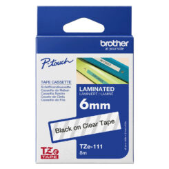Brother TZE-111 labelprinter-tape Zwart op zilver - Afbeelding 5