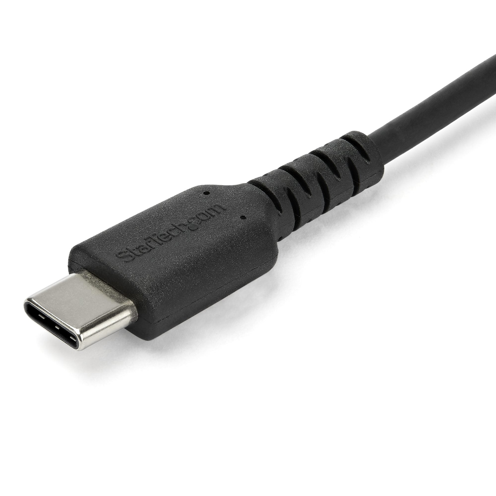 StarTech.com 2m USB-A naar USB-C Laadkabel, Robuuste Fast Charge & Sync Kabel, 3A, USB 2.0, TPE Mantel en Aramidevezels - Zwarte USB Oplaadkabel - Afbeelding 3