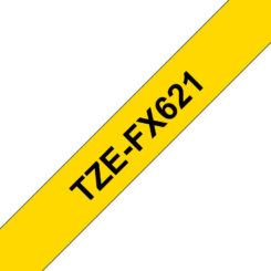 Brother TZE-FX621 labelprinter-tape Zwart op geel - Afbeelding 2