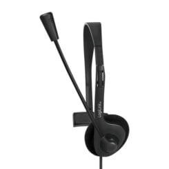 LogiLink HS0054 hoofdtelefoon/headset Bedraad Hoofdband Kantoor/callcenter Zwart