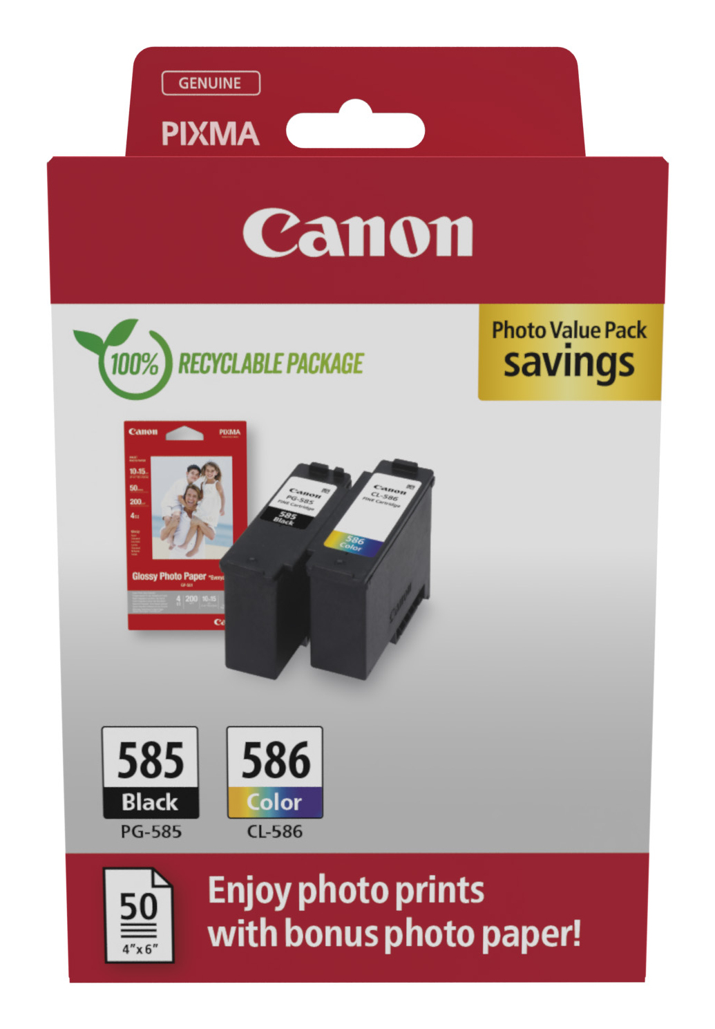 Canon PG-585/CL-586 PVP inktcartridge 2 stuk(s) Origineel Zwart, Cyaan, Magenta, Geel - Afbeelding 2