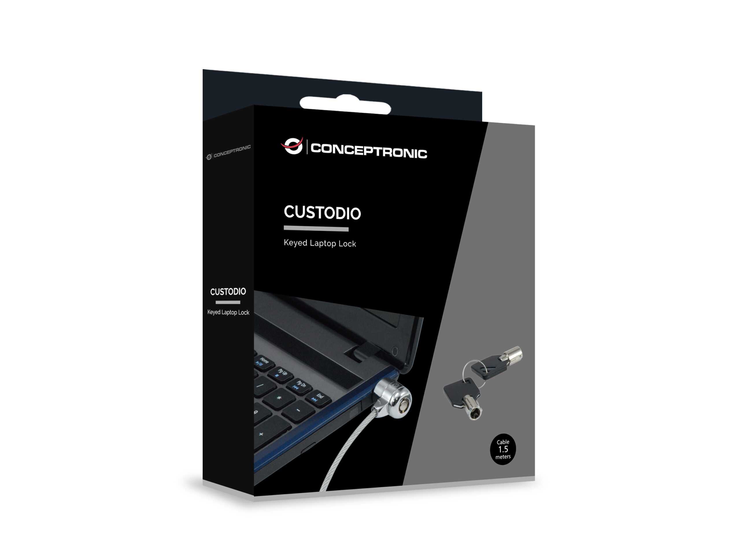 Conceptronic CNBSLOCK15 kabelslot Zilver 1,5 m - Afbeelding 4