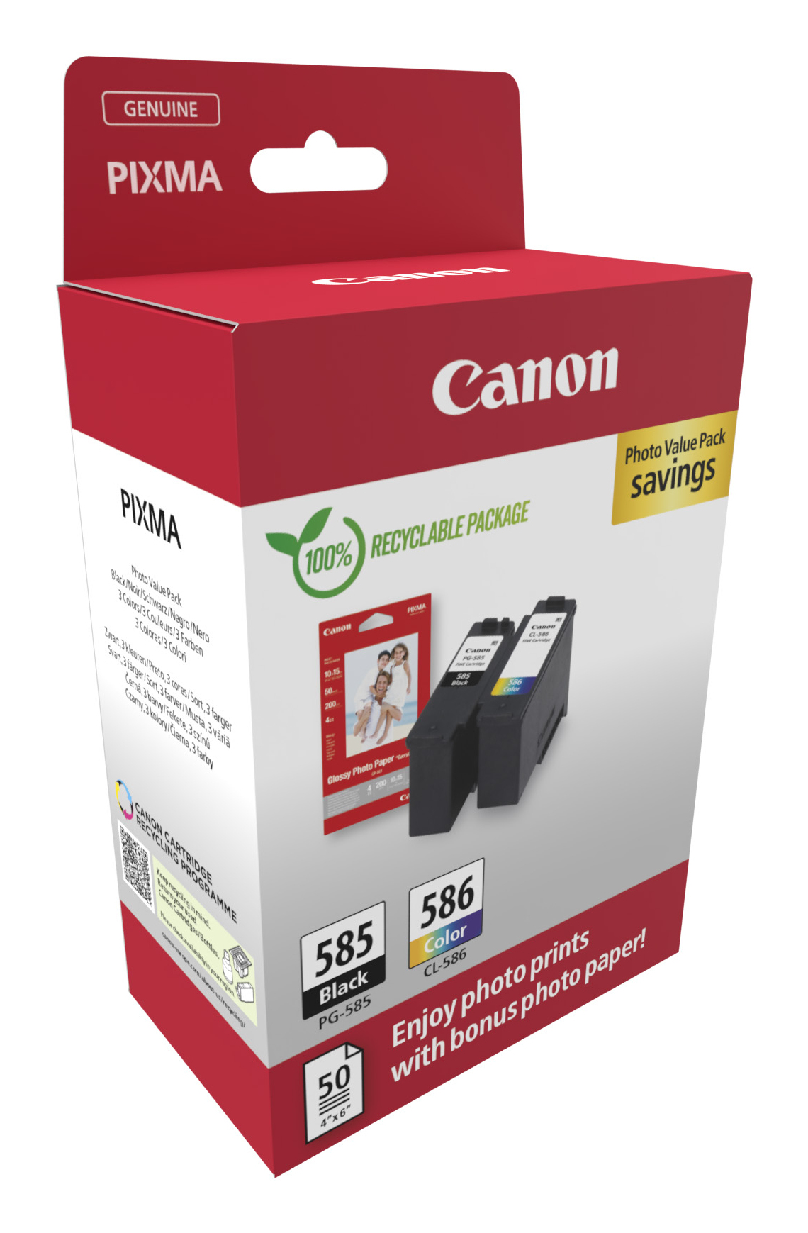 Canon PG-585/CL-586 PVP inktcartridge 2 stuk(s) Origineel Zwart, Cyaan, Magenta, Geel - Afbeelding 3