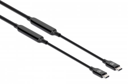 Manhattan USB-C naar USB-C kabel, 5 m, actief, mannelijk naar mannelijk, 10 Gbps (USB 3.2 Gen2), 3A, zwart, levenslange garantie - Afbeelding 3