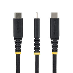 StarTech.com 30cm USB-A naar USB-C Snellaadkabel, 15W 3A, Dual-Layer Gevlochten Nylon / TPE Mantel, Duurzame USB-A naar USB-C Oplaadkabel, USB-A naar USB-C Kabel - Afbeelding 3