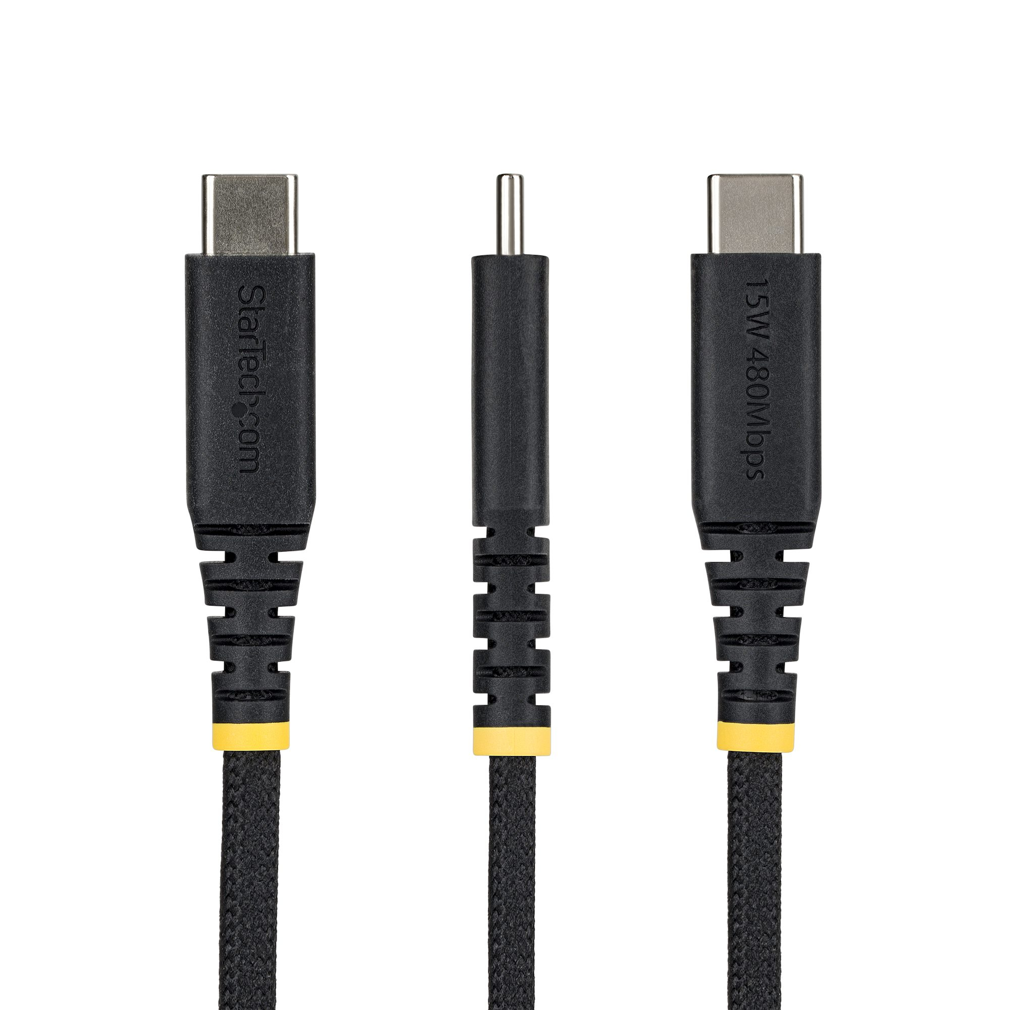 StarTech.com 1m USB-A naar USB-C Snellaadkabel, 15W 3A, Dual-Layer Gevlochten Nylon / TPE Mantel, Duurzame USB-A naar USB-C Oplaadkabel, USB-A naar USB-C Kabel - Afbeelding 3