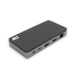 ACT USB-C 4K MST dockingstation voor 2 HDMI-monitoren, Ethernet, USB-C, 3x USB-A, PD passthrough en 1 meter lange afneembare USB-C-kabel - Afbeelding 2
