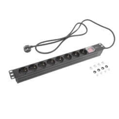ACT Stekkerdoos PDU 19" CEE7/7 8-voudig type F, 2,5m H05VV-F 3G1.5 - Afbeelding 3