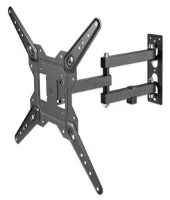 Manhattan Wandbeugel voor TV’s en monitoren (Volledig Verstelbaar), voor schermen 32–55", VESA-compatibiliteit: van 100x100 tot 400x400 mm (controleer de afmetingen van de vier montagegaten aan de achterzijde), max 30 kg, zwart