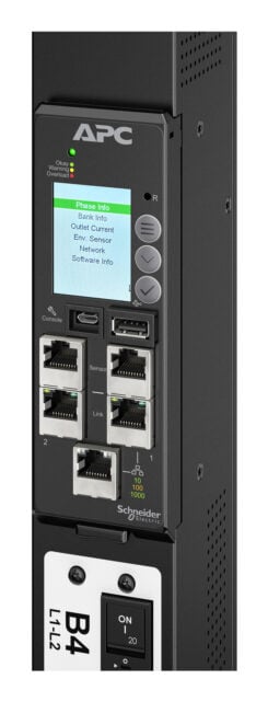 APC NetShelter Rack PDU Advanced Gen 2, gemeten, 3 fasen, 43,5 kW 400 V 63 A of 34,6 kW 415 V 60 A, 560P6, 42 stopcontacten - Afbeelding 3