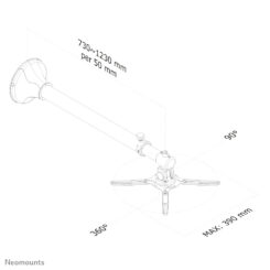 Neomounts BEAMER-W100SILVER Beamer muurbeugel - d 73-123 cm - full motion - Afbeelding 4