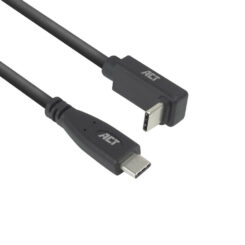 ACT USB 3.0 10Gbps 60W USB Type-C (recht) naar USB Type-C (haaks boven/beneden) kabel, 0,5 meter - Afbeelding 2