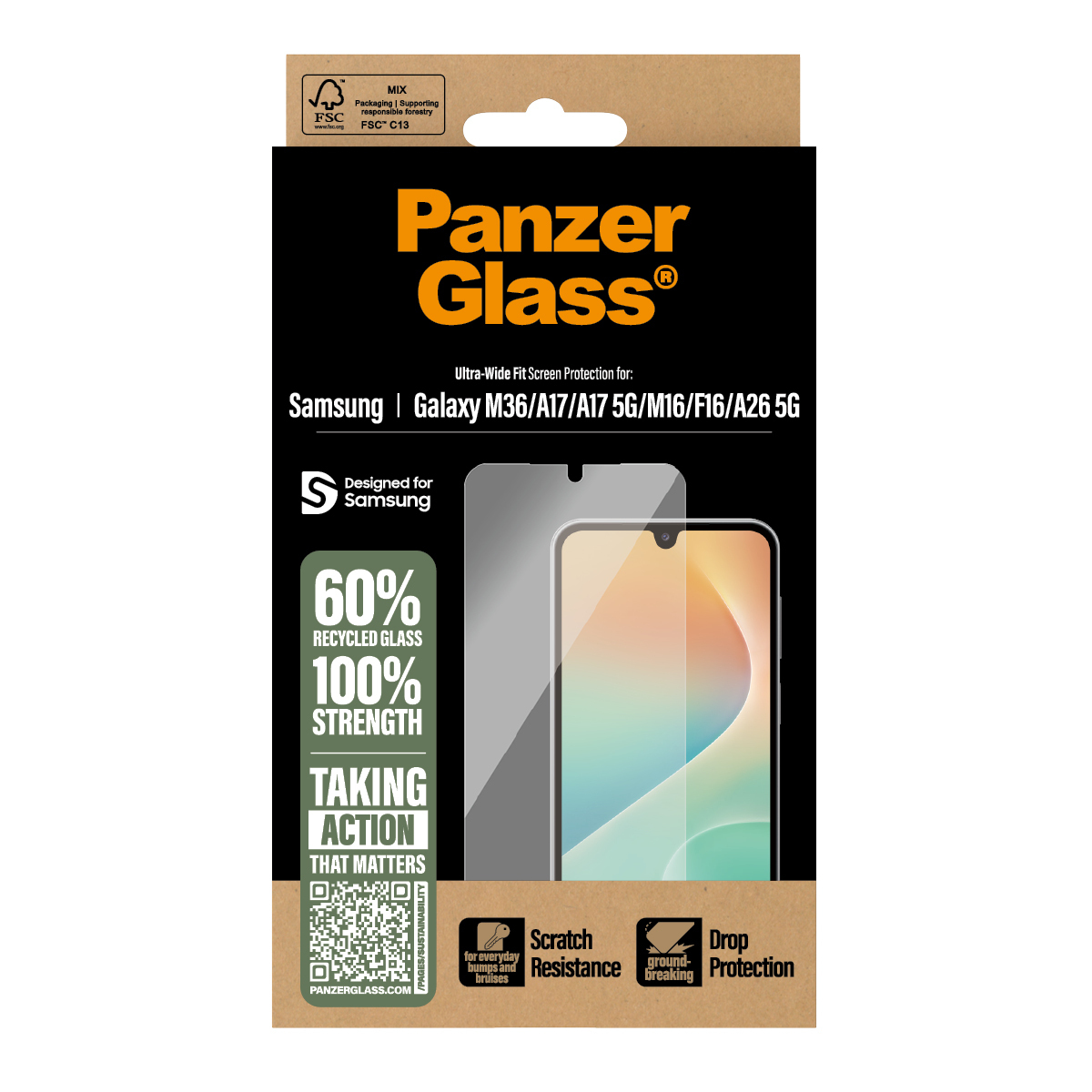 PanzerGlass ® Screen Protector Samsung Galaxy M17 5G | M36 | A17 | A17 5G | M16 | F16 | A26 5G | Ultra-Wide Fit Doorzichtige schermbeschermer 1 stuk(s) - Afbeelding 4