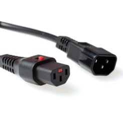 ACT Netsnoer C13 IEC Lock - C14 zwart 3 m, PC1022