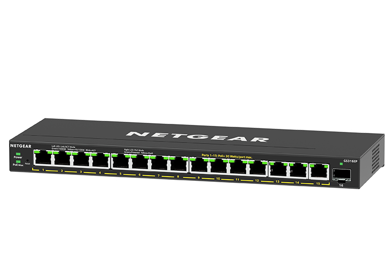 NETGEAR GS316EP Managed Gigabit Ethernet (10/100/1000) Power over Ethernet (PoE) Zwart - Afbeelding 4
