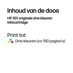 HP 301 originele drie-kleuren inktcartridge - Afbeelding 4