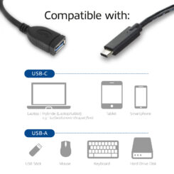 ACT USB 3.0 kabel OTG, USB-C male naar USB-A female, 0,2 meter - Afbeelding 5