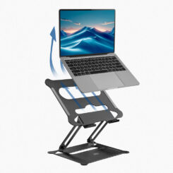 ACT Laptopstandaard, aluminium, inklapbaar, traploos in hoogte verstelbaar - Afbeelding 5