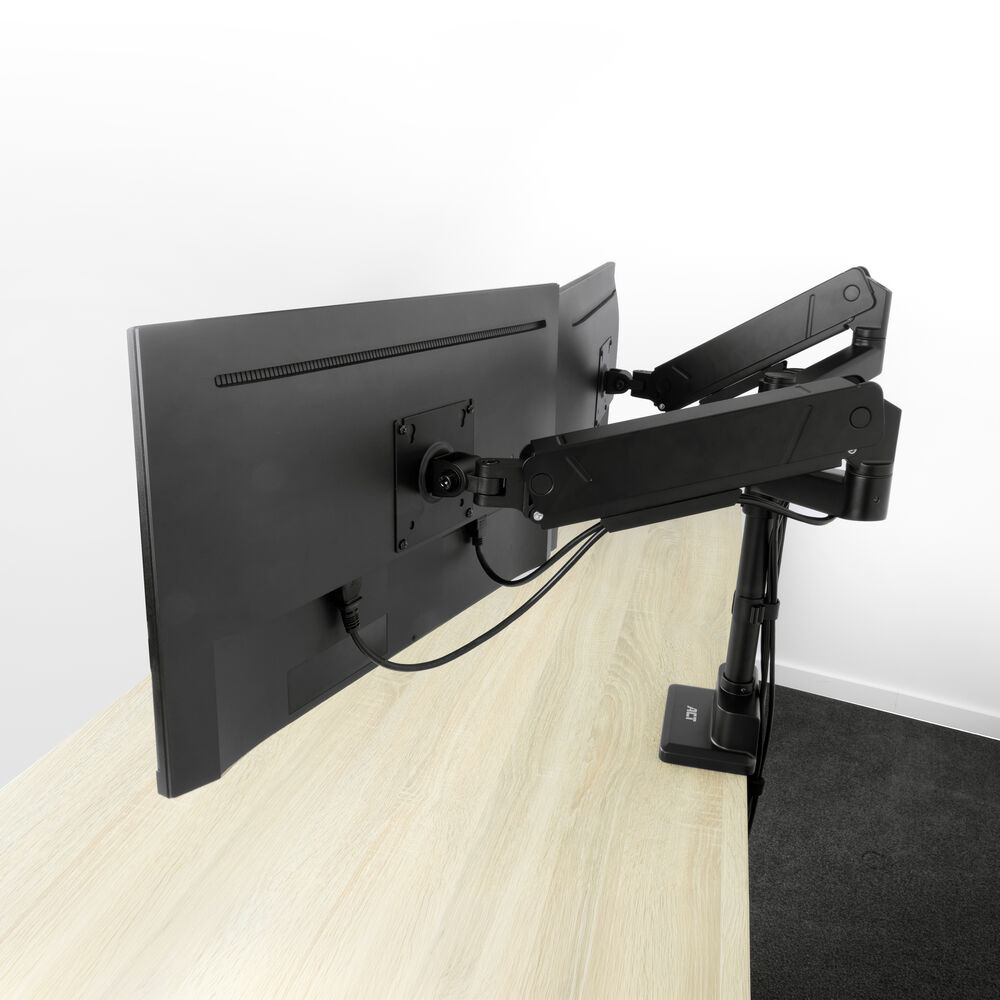ACT Monitorarm 34" office solid pro, gasveer, paalbevestiging, 2 schermen - Afbeelding 4
