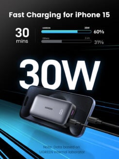 Ugreen 10000mAh Mini Powerbank Quick Charging 30W Grijs - Afbeelding 5