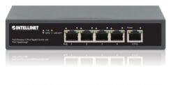Intellinet 5-poorts Gigabit netwerk switch met PoE passthrough, 1x 95 W PD-ingang (802.3bt), 4x PSE PoE-uitgang, IEEE 802.3at/af conform, desktopof wandmontage, 3 jaar garantie - Afbeelding 6