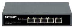 Intellinet 5-poorts Gigabit netwerk switch met PoE passthrough, 1x 95 W PD-ingang (802.3bt), 4x PSE PoE-uitgang, IEEE 802.3at/af conform, desktopof wandmontage, 3 jaar garantie - Afbeelding 4