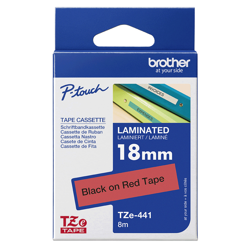Brother TZE-441 labelprinter-tape Zwart op rood - Afbeelding 5