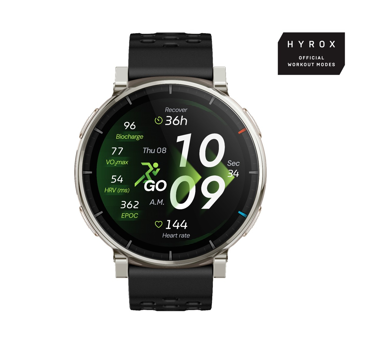 Amazfit Active 3 3,35 cm (1.32") AMOLED Digitaal 466 x 466 Pixels Touchscreen Goud GPS - Afbeelding 2