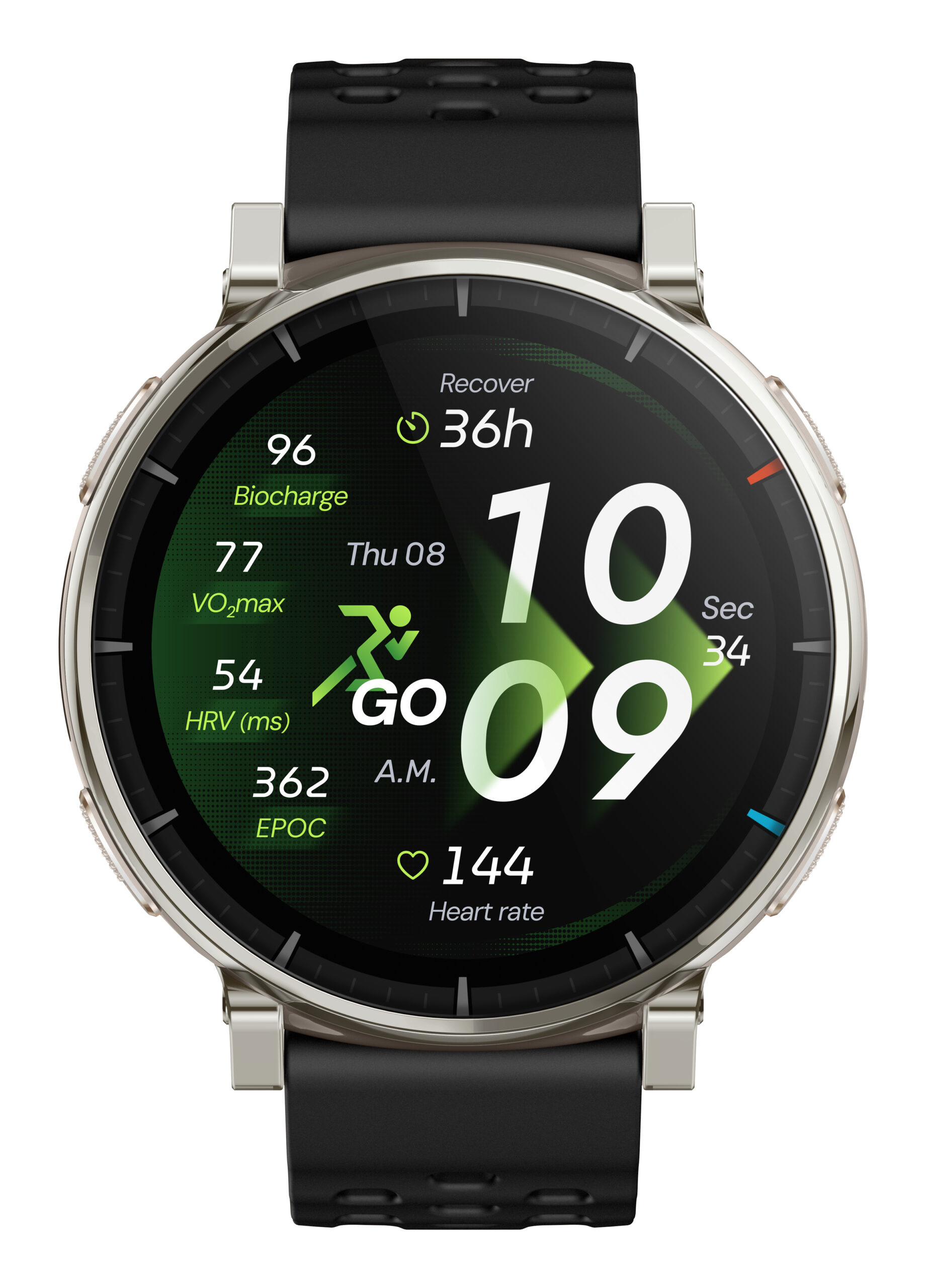 Amazfit Active 3 3,35 cm (1.32") AMOLED Digitaal 466 x 466 Pixels Touchscreen Goud GPS - Afbeelding 3