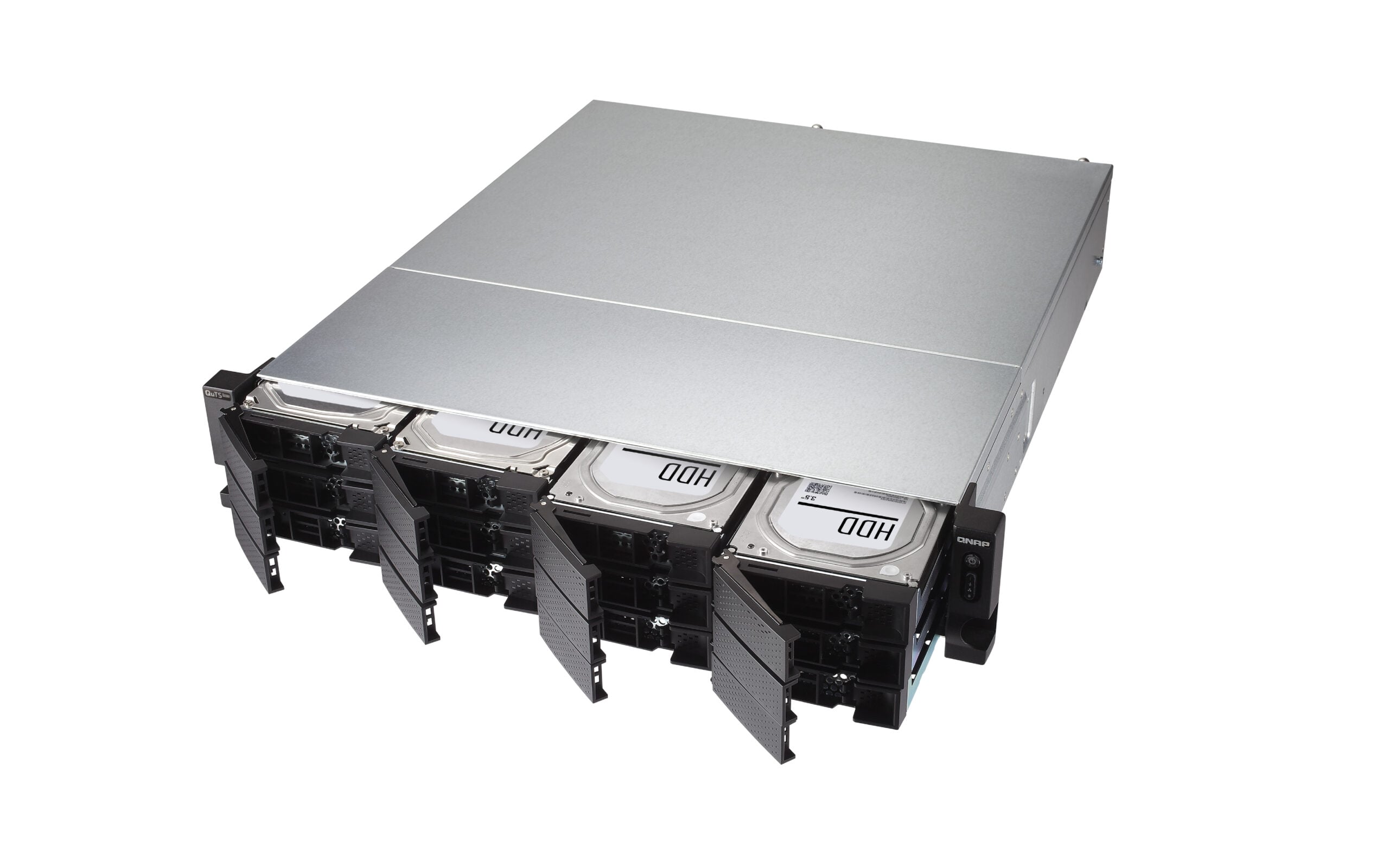 QNAP TS-H1886XU-RP-R2 NAS Rack (3U) Intel® Xeon® D D-1622 32 GB DDR4 0 TB QuTS hero Zwart, Grijs - Afbeelding 3