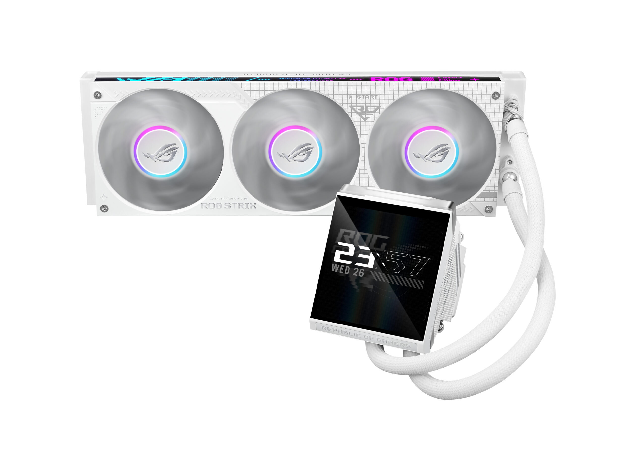 ASUS ROG Strix LC IV 360 ARGB LCD White Edition Processor Kit voor vloeistofkoeling 12 cm Wit - Afbeelding 4