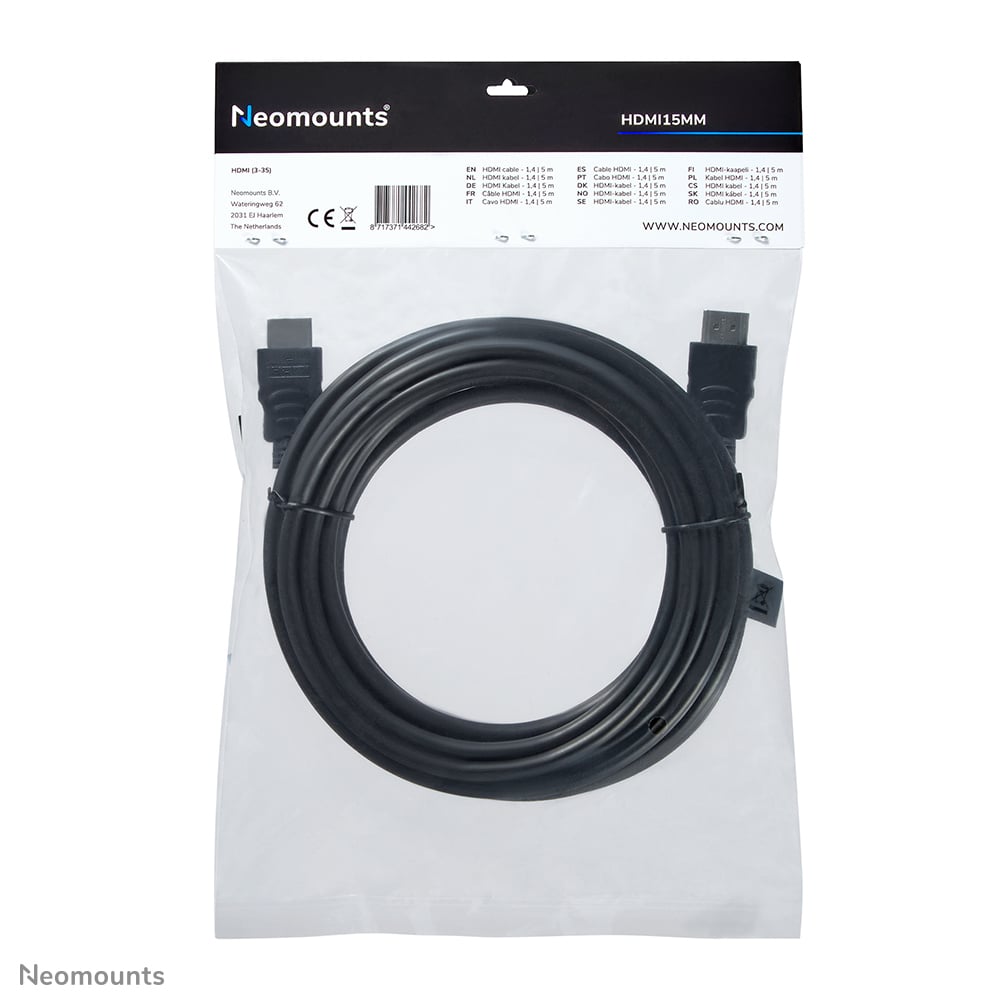 Neomounts HDMI15MM HDMI kabel - 5 meter - Afbeelding 5