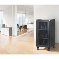 Manhattan Laadtrolley USB-C 65W voor 30 laptops (tot 16"), geschikt voor laptops, iPads, MacBooks, Chromebooks en andere USB-C apparaten, vakken 395x290x32.5 mm, USB-C laadkabels inbegrepen, afsluitbaar, laadkast, EU/UK-stroomkabels inbegrepen - Afbeelding 6