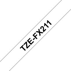 Brother TZE-FX211 labelprinter-tape Zwart op wit - Afbeelding 2
