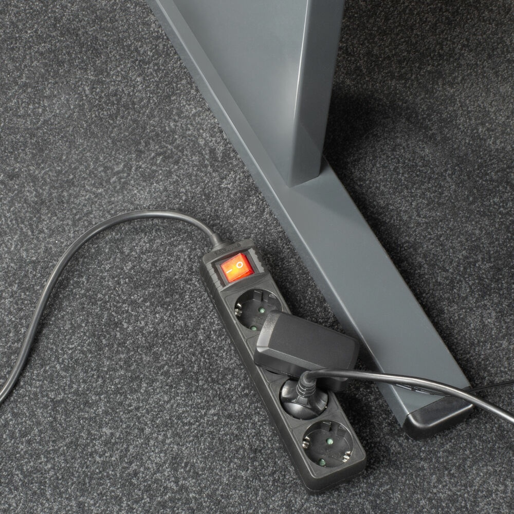 ACT Stekkerdoos met lichtgevende schakelaar, 4 sockets, 2 m, zwart - Afbeelding 5