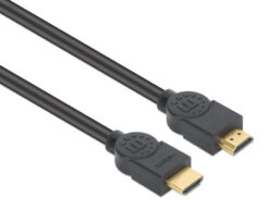 Manhattan HDMI 4K@60Hz-kabel met Ethernet, CL3-gecertificeerd, 5 m, geschikt voor inbouw in de muur, voor alle 4K- en 1080p/HD-apparaten, zwart, Ultra HD 4K x 2K, mannelijk-naar-mannelijk, levenslange garantie, Premium High Speed - Afbeelding 3