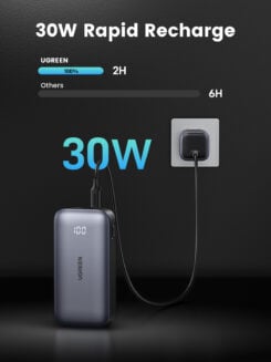 Ugreen 10000mAh Mini Powerbank Quick Charging 30W Grijs - Afbeelding 6
