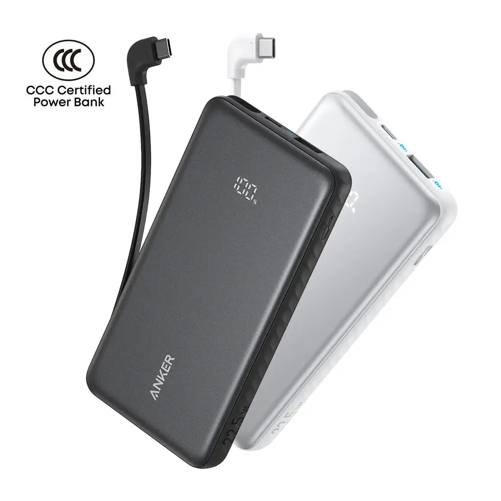 Anker Zolo Power Bank (20 000 mAh 22.5W Built-in USB-C Cable) Black