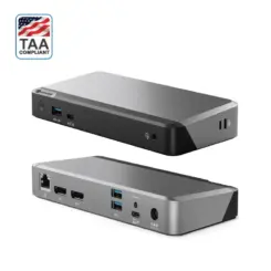 ALOGIC DUPRMX2-100 laptop dock & poortreplicator Bedraad USB 3.2 Gen 1 (3.1 Gen 1) Type-C Grijs, Zwart