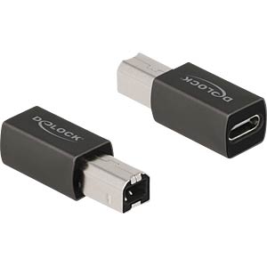 DeLOCK 65839 tussenstuk voor kabels 1 x USB Type-C 1 x USB 2.0 Type-B Antraciet