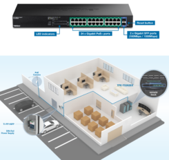 Trendnet TPE-TG262ES netwerk-switch Managed Gigabit Ethernet (10/100/1000) Power over Ethernet (PoE) Zwart