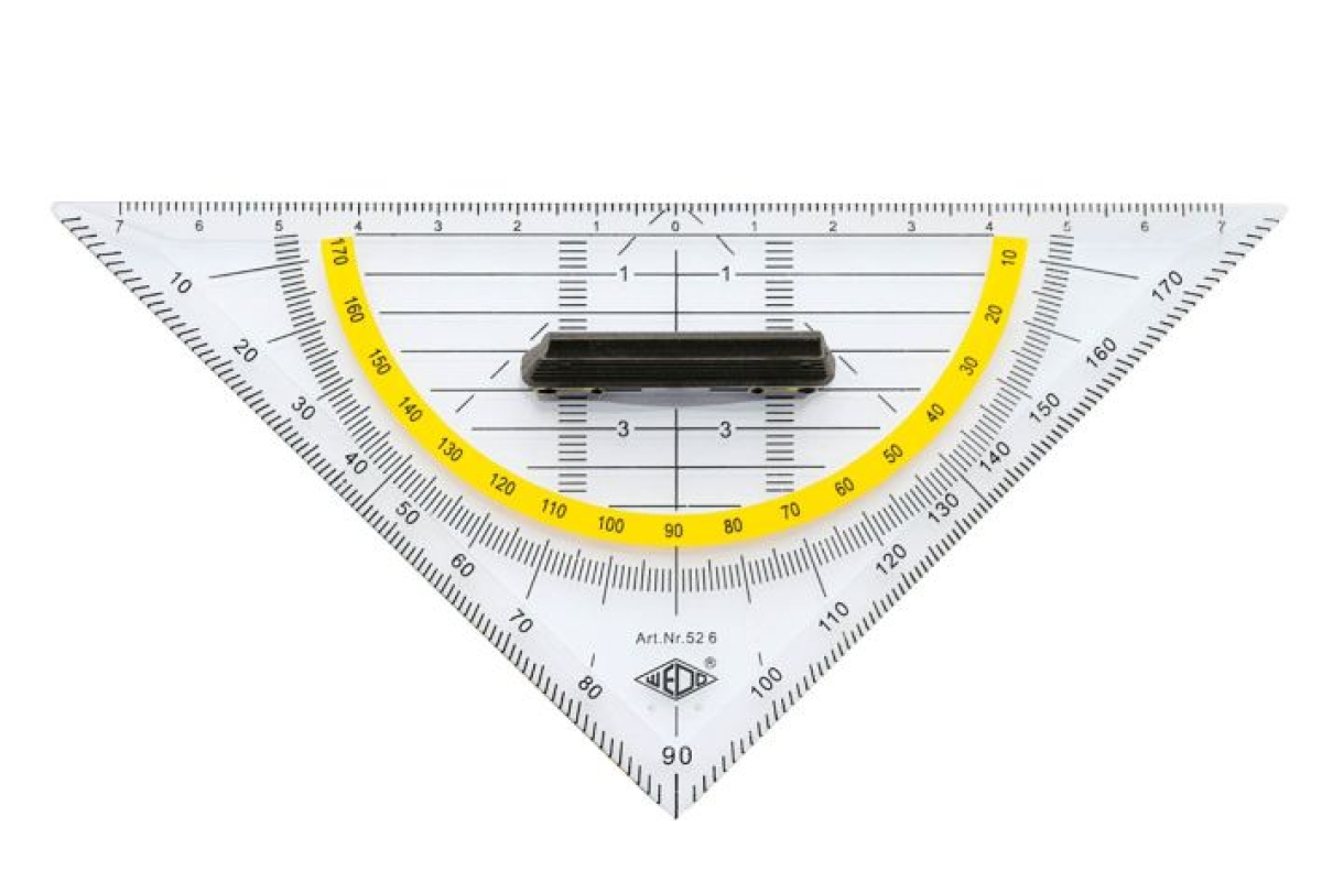 WEDO Geometrie-Dreieck met abnehmbarem Griff 160 mm tr