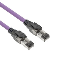 ACT Paars 15 meter S/FTP CAT6A B2ca PoE++ 100W solid prefab installatiekabel, RJ45 male  male