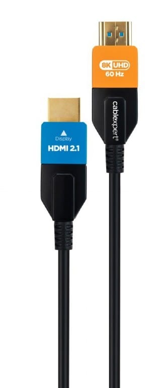 Gembird CC-HDMI8K-AOC-10M HDMI kabel HDMI Type A (Standaard) Zwart, Blauw, Oranje