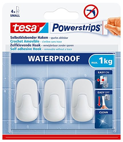 tesa Powerstrips Waterproof Haken S plastik wit