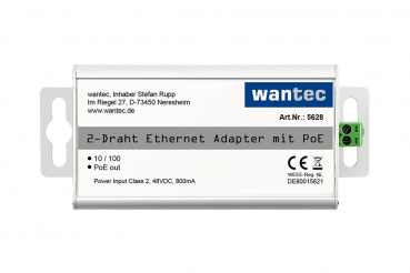 Wantec 5628 PoE adapter & injector Fast Ethernet