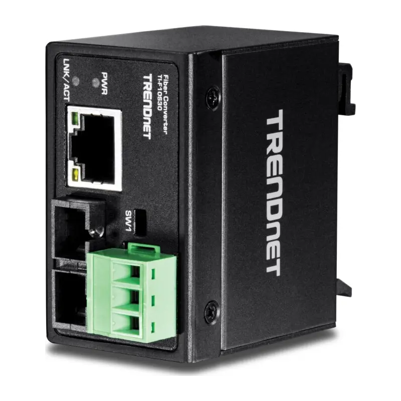 Trendnet TI-F10S30 netwerk media converter 200 Mbit/s 1310 nm Single-mode Zwart