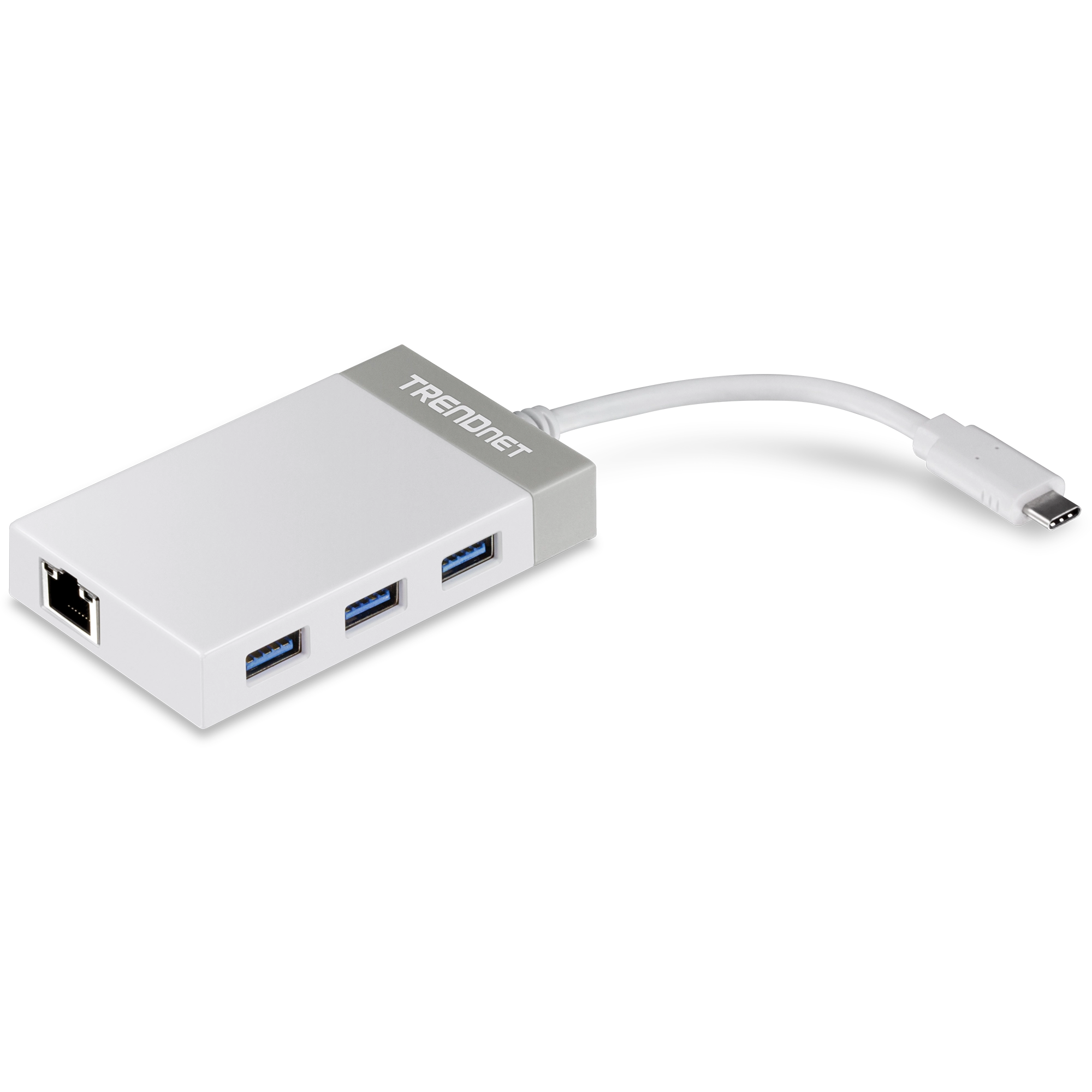 Trendnet TUC-ETGH3 laptop dock & poortreplicator USB 3.2 Gen 1 (3.1 Gen 1) Type-C Grijs, Wit