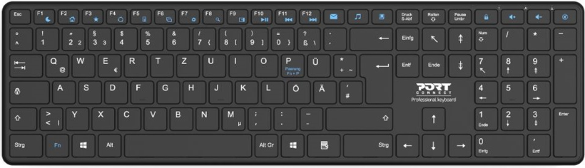 Port Designs 900903-R-DE toetsenbord Thuis Bluetooth QWERTZ Duits Zwart